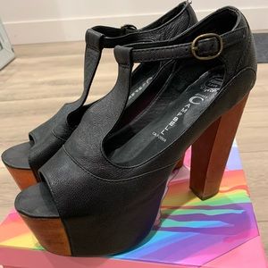 Jeffrey Campbell Hi Platform Wood Sandal “Foxy”